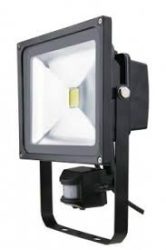 LED reflektor  30W 4500K IP65 2100lumen fekete mozgásérzékelős R-SMDM-30W