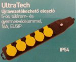   Ultratech újravezetékelhető elosztó 5-ös túláramvédelemmel IP54 EU5IP