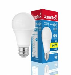 LED izzó normál E27 9W 24V!!! 4000K Cool White 806lm