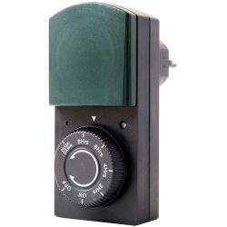 Kapcsolóóra dugaljba IP44 mechanikus alkonykapcsolós fekete Kapcsolóóra dugaljba IP44 mechanikus alkonykapcsolós fekete